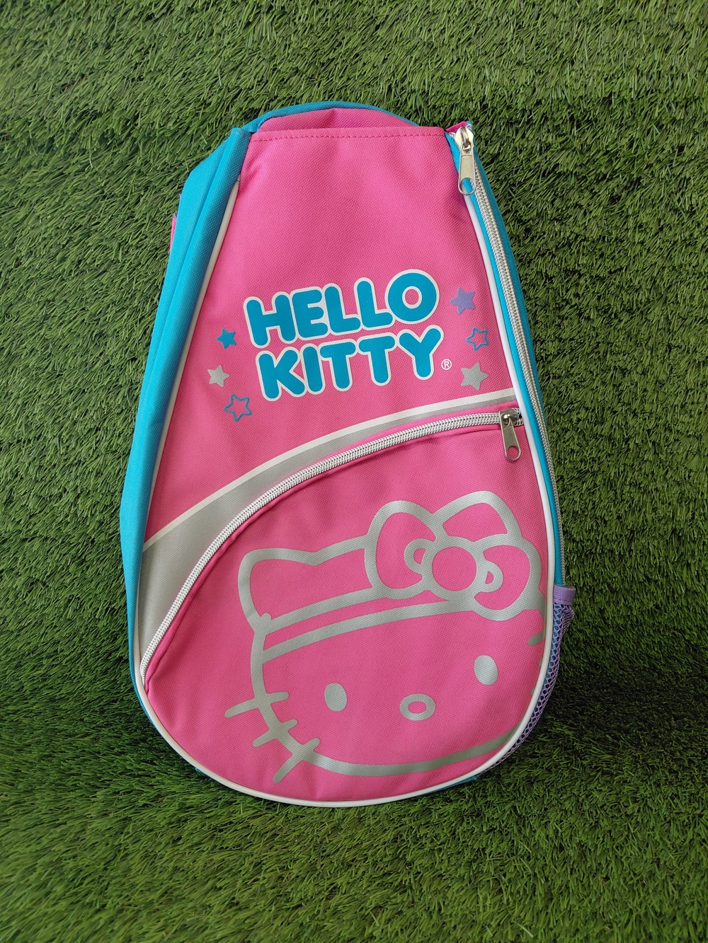 Hello Kitty Small Tennis Colorblock Backpack Pink Blue Purple Zip, Adjustable
